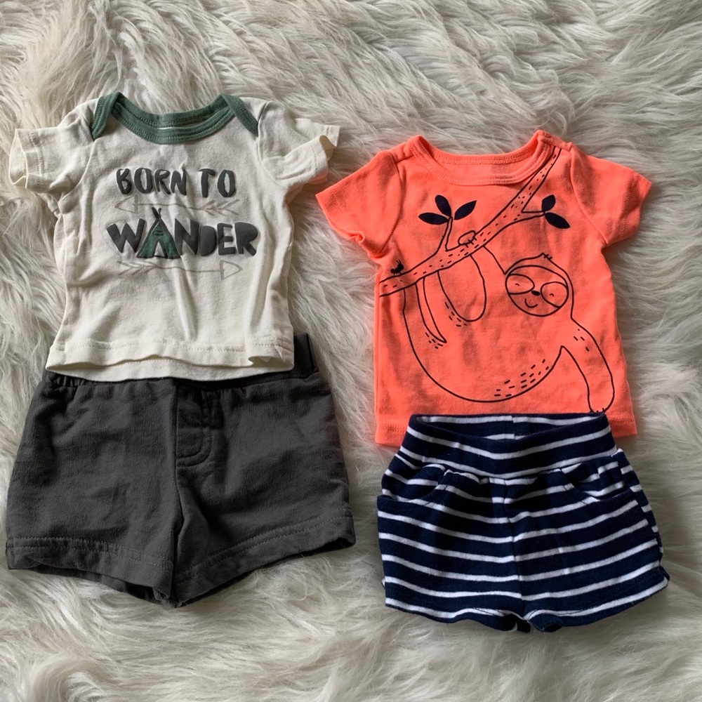 Two Newborn Shorts and Tee Sets Boys